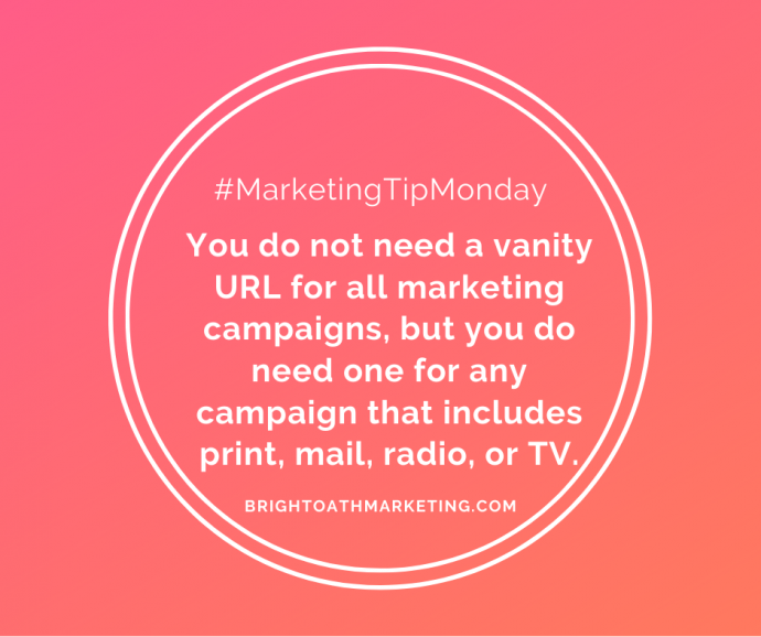 #MarketingTipMonday Vanity URLS